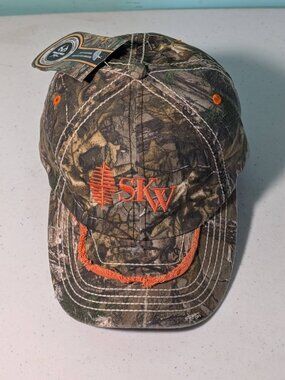 Realtree SKW Advertising Camo & Orange Distressed Adjustable Hat